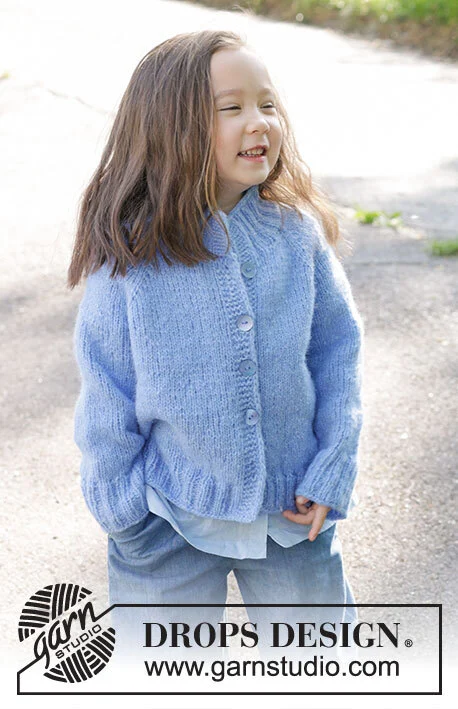 47-3 Little Cloud Blue Cardigan by DROPS Design