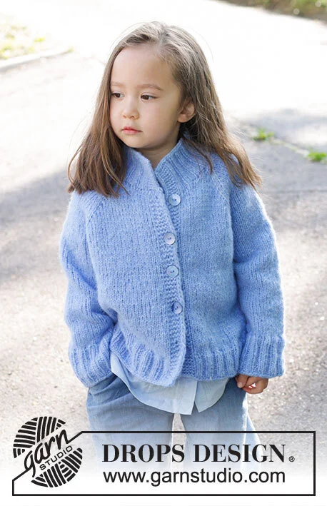 47-3 Little Cloud Blue Cardigan by DROPS Design
