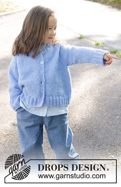 47-3 Little Cloud Blue Cardigan by DROPS Design