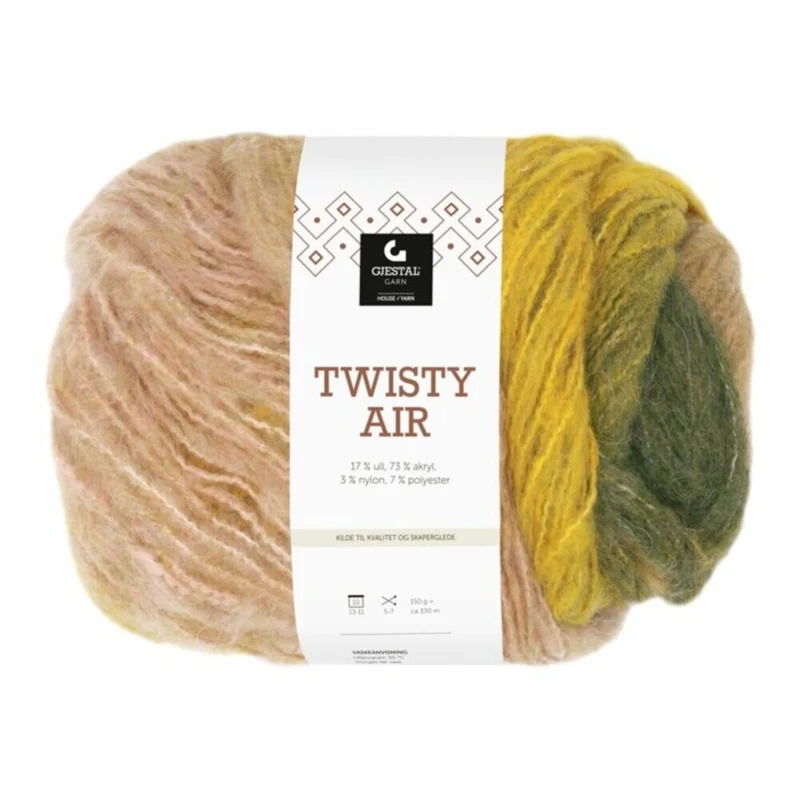 Gjestal Twisty Air 9109 Grøn/gul/rosa print