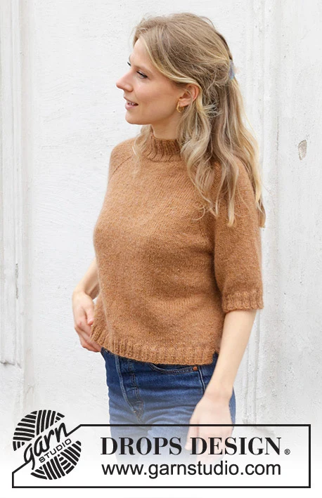 244-15 Ginger Tea Top by DROPS Design