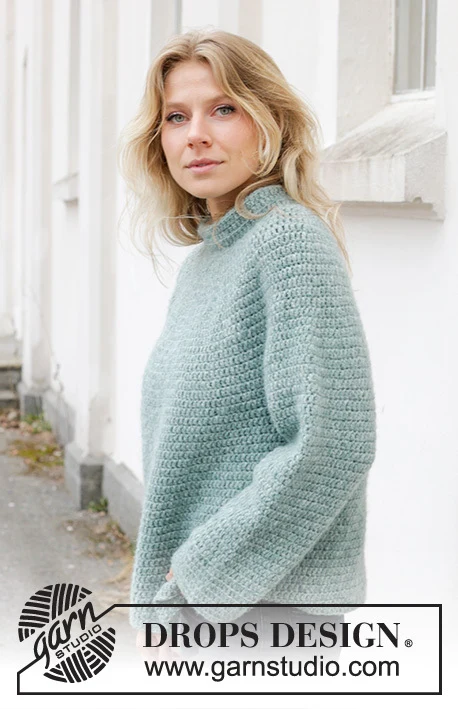 243-14 Sea Foam Sweater by DROPS Design
