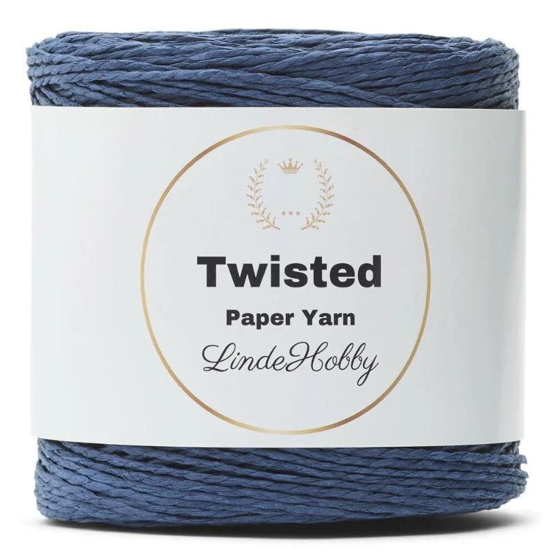 LindeHobby Twisted Paper Yarn 19 Marineblå