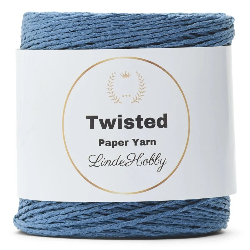 LindeHobby Twisted Paper Yarn 12 Jeansblå