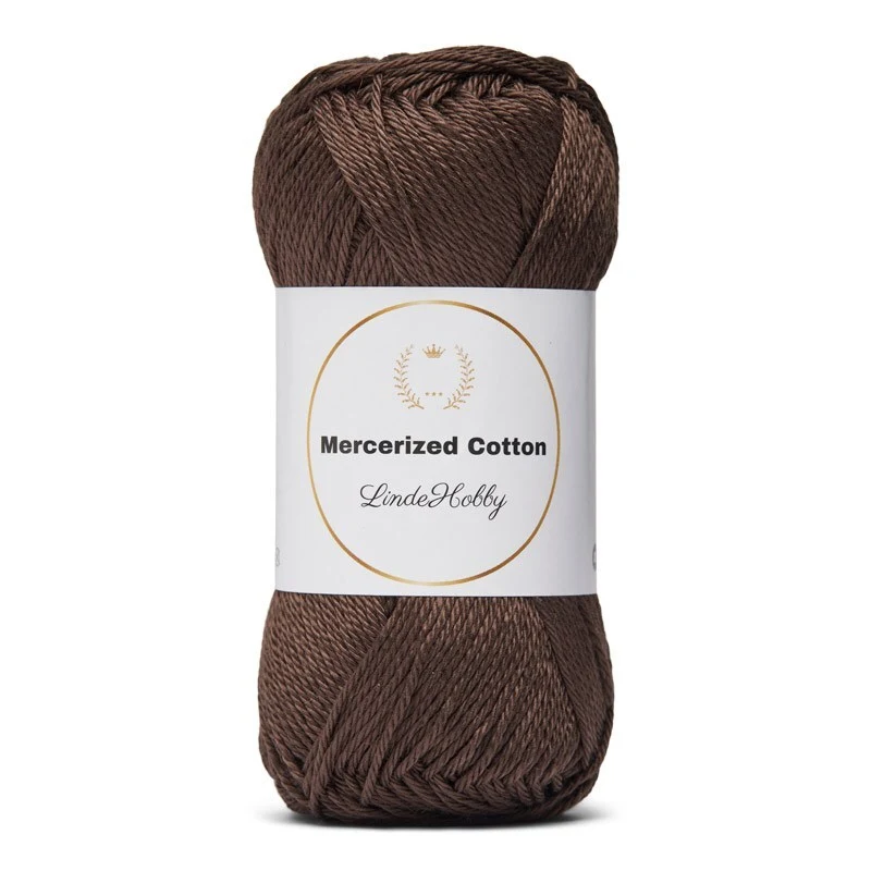 LindeHobby Mercerized Cotton 8 Mørkebrun