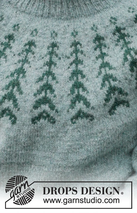 244-1 Ancient Woodlands Sweater by DROPS Design