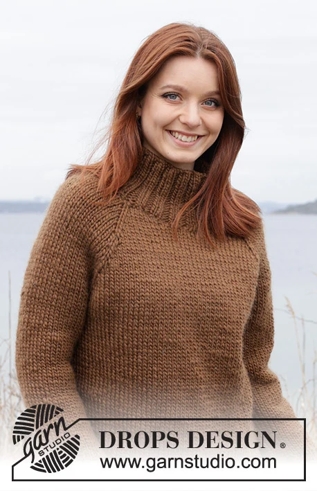 244-25 Autumn Amber Sweater by DROPS Design