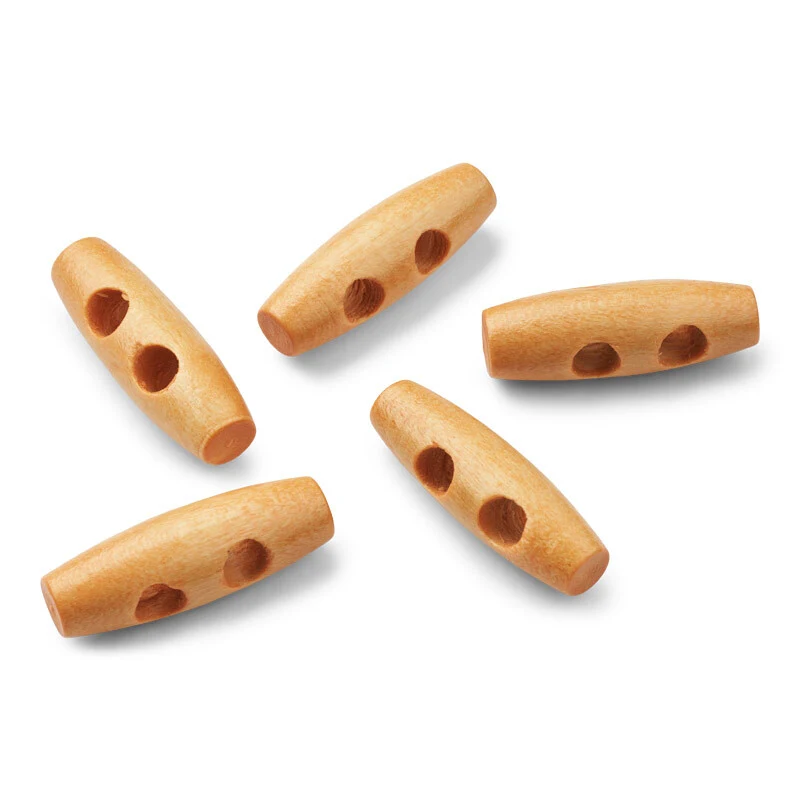 LindeHobby Duffel Knapper, Beige, 30 mm, 5 stk