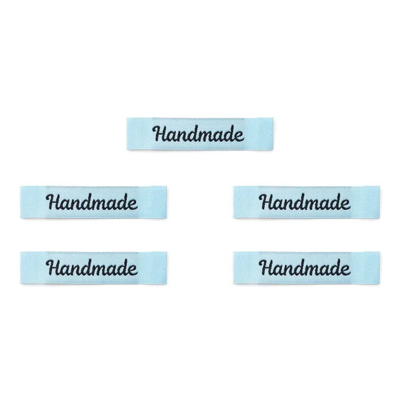 LindeHobby Handmade Label, Lang Lys blå, Magnolia Script