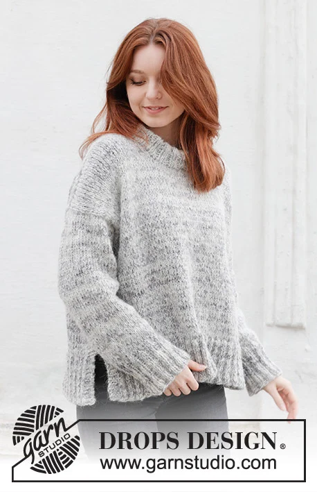 245-24 Stormy Evening Sweater by DROPS Design