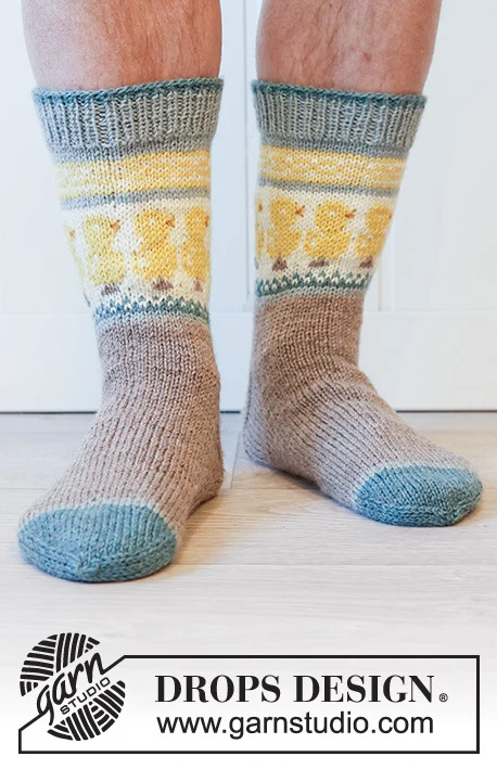 Dancing Chicken Socks by DROPS Design