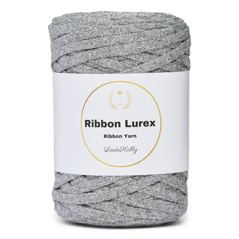 LindeHobby Ribbon Lurex 04 Grey Silver