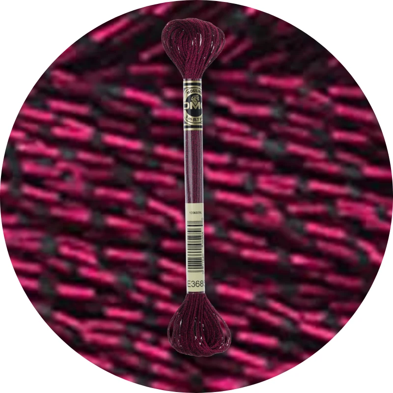 DMC Mouliné Light Effects E3685 Metallisk brombær