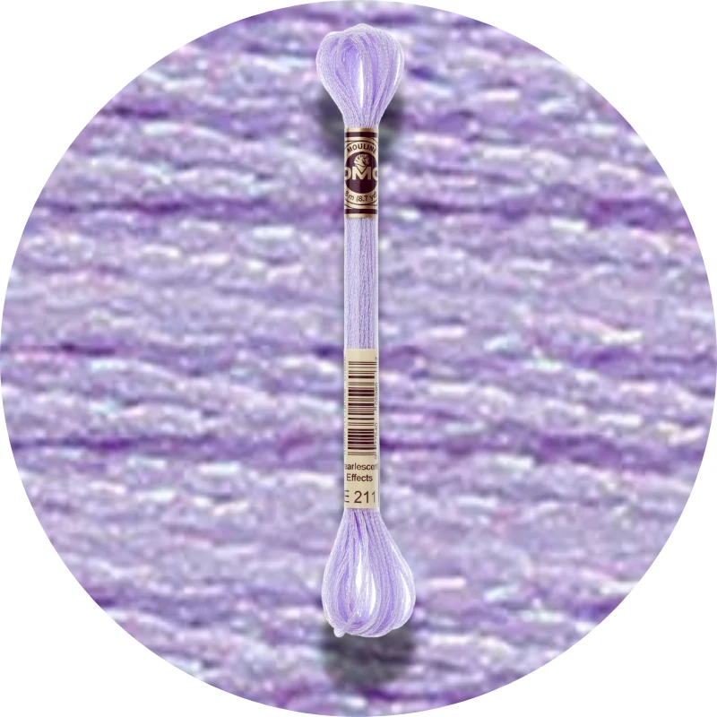 DMC Mouliné Light Effects E211 Perlemorslys parma-violet