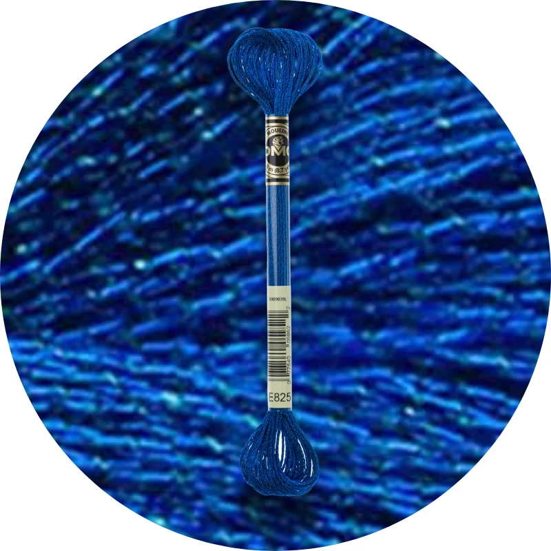 DMC Mouliné Light Effects E825 Metallisk ensianblå