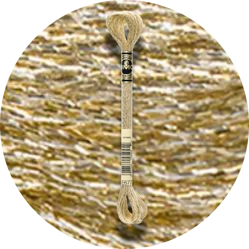 DMC Mouliné Light Effects E677 Metallisk sand