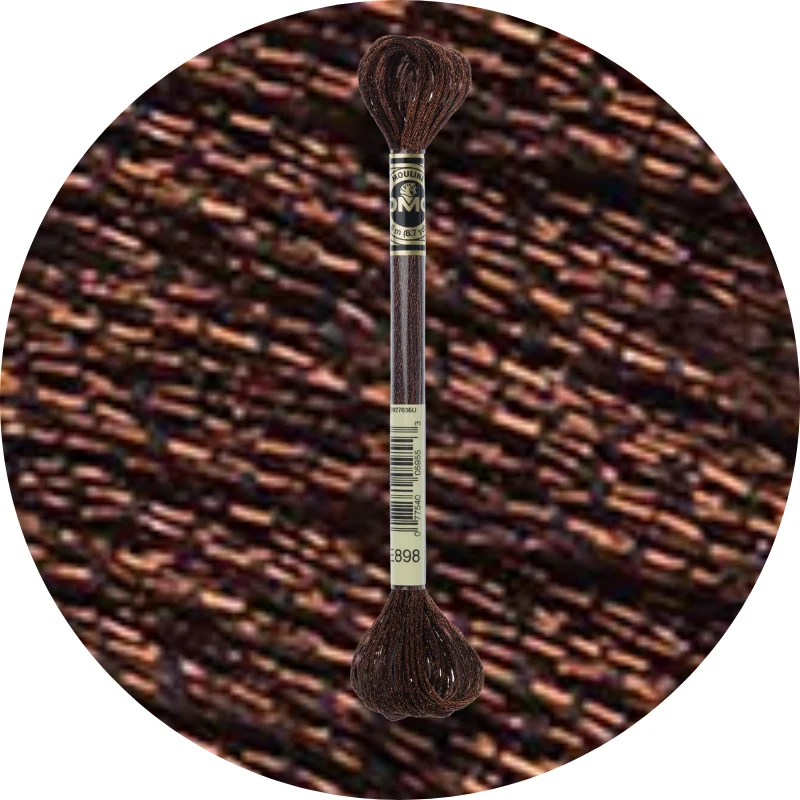 DMC Mouliné Light Effects E898 Metallisk brunt