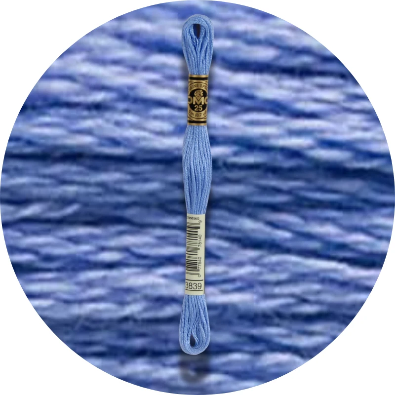 DMC Mouliné Spécial 25, Blå/Lilla nuancer 3839