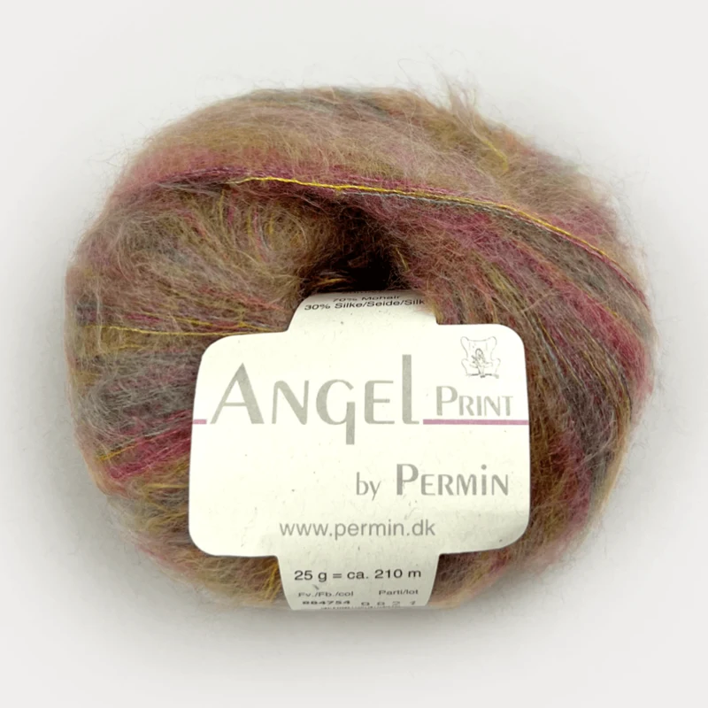 Permin Angel Print 62 Gylden/Grøn/Pink