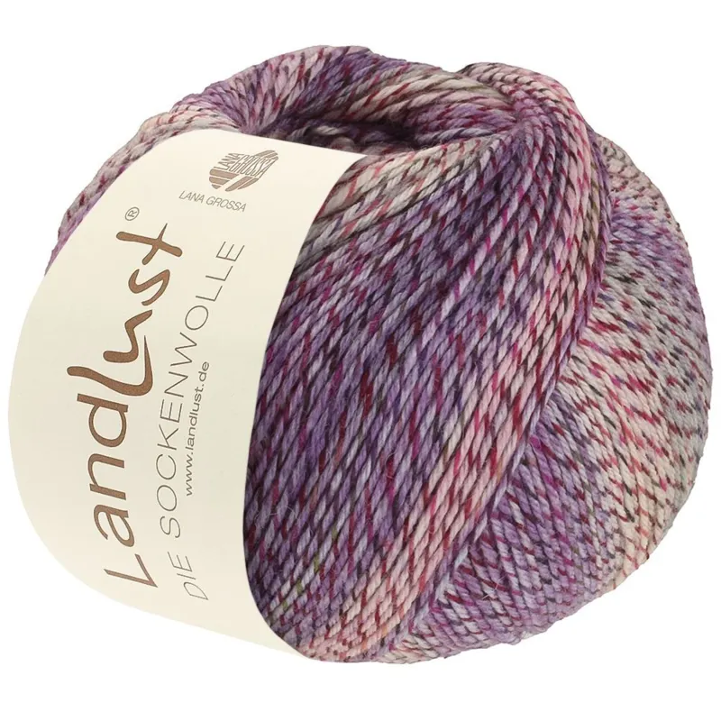 Lana Grossa Landlust Die Sockenwolle 217 Ecru/Rosa/Lilla/Pink/Fuchsia/Antracit