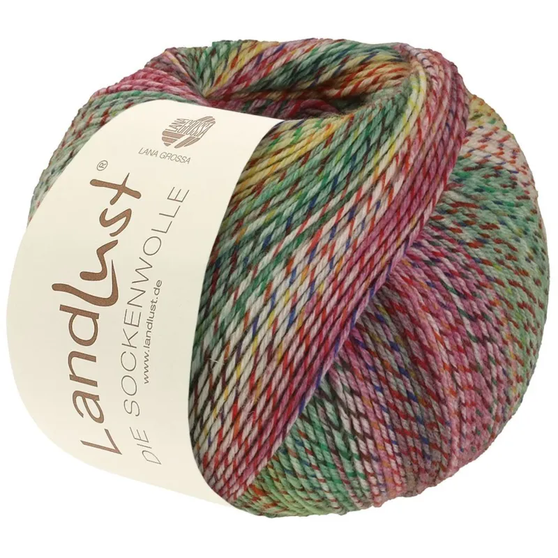 Lana Grossa Landlust Die Sockenwolle 218 Grøn/Rød/Blå/Pink/Gul/Vanilje