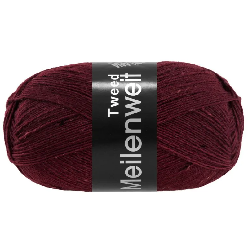 Lana Grossa Meilenweit 100 Tweed 179 Bordeaux