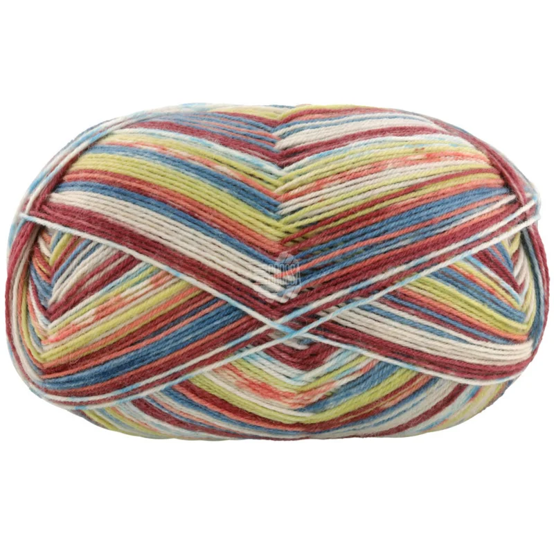 Lana Grossa Meilenweit 100 Arte 6809 Pistacie/Natur/Petrol/Lakserød/Lys olivengrøn/Turkis/Bourgogne/Mørkerød