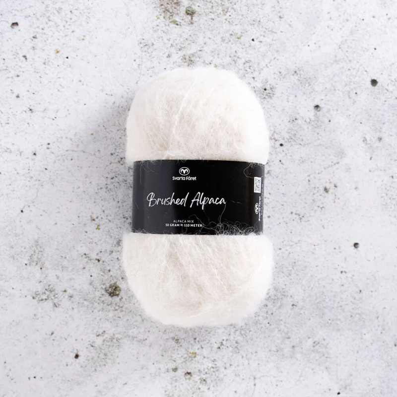 Svarta Fåret Brushed Alpaca 000 Naturlig hvid