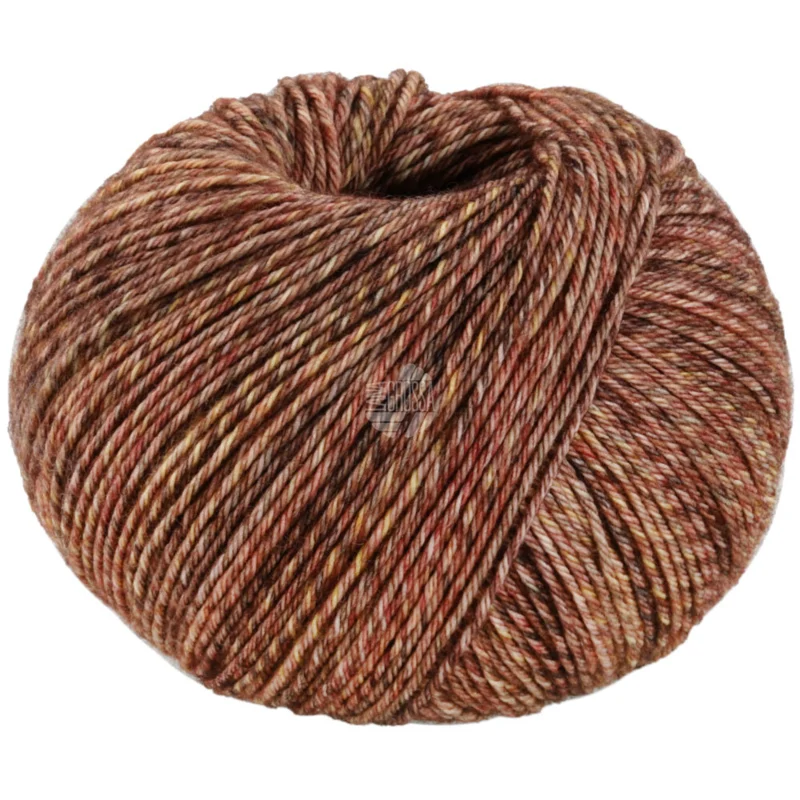 Lana Grossa Vintage Socks 1008 Gråbrun/Mørkebrun/Rosentræ meleret