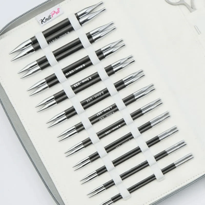 KnitPro Karbonz Normal Udskiftelige Rundpindesæt, Regal, 13 cm