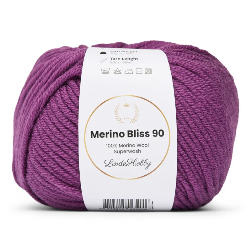 LindeHobby Merino Bliss 90 32 Mørk drue