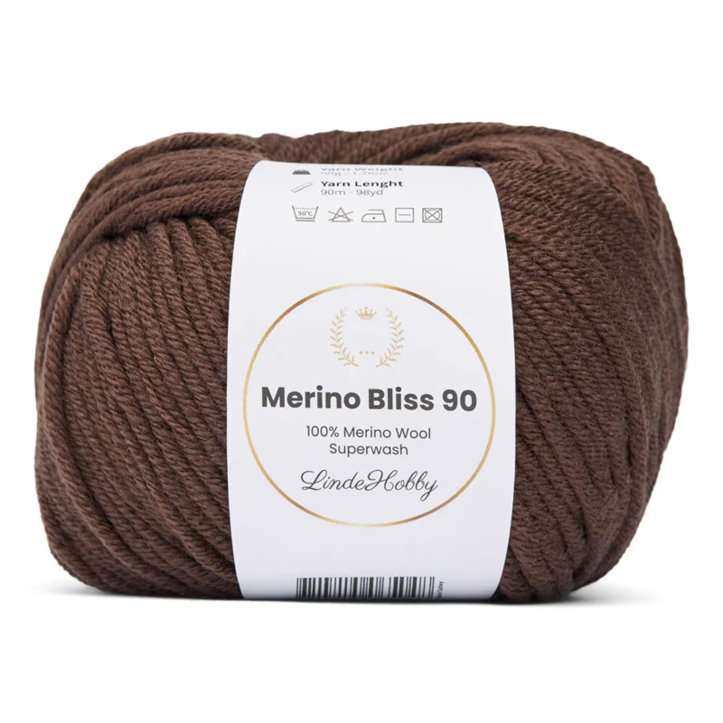 LindeHobby Merino Bliss 90 12 Havana mørkebrun