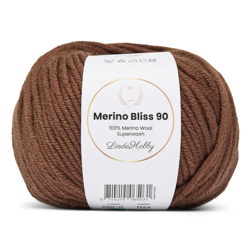 LindeHobby Merino Bliss 90 11 Mørkebrun
