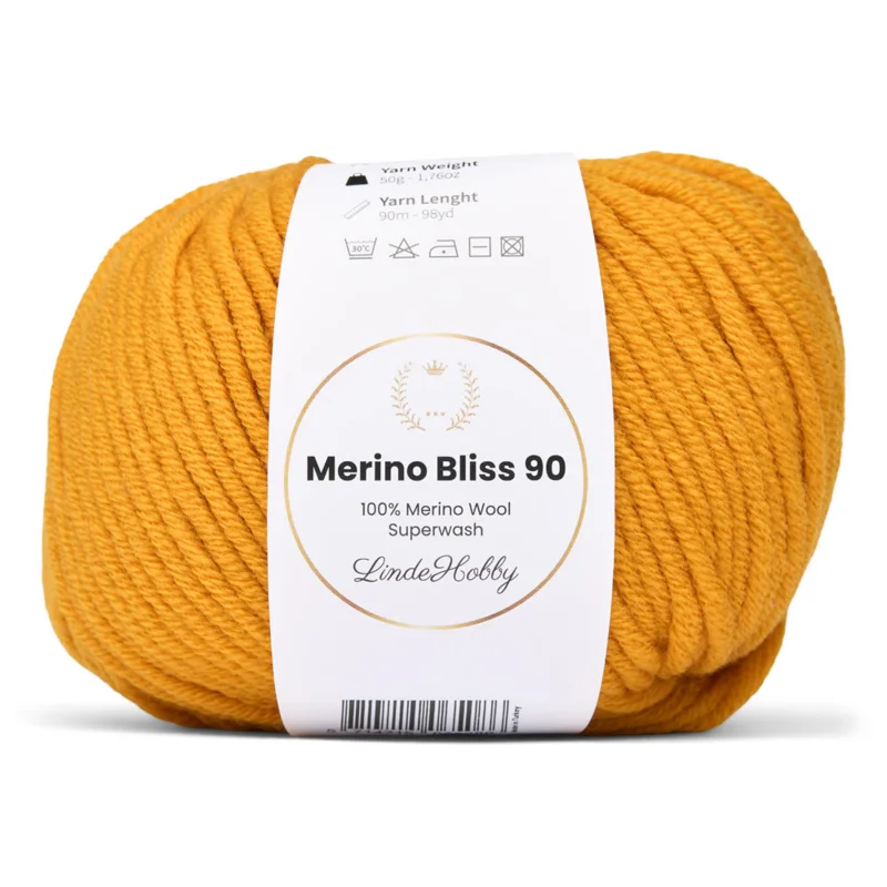 LindeHobby Merino Bliss 90 16 Sennepsgul