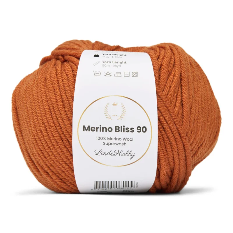 LindeHobby Merino Bliss 90 18 Brændt kanel