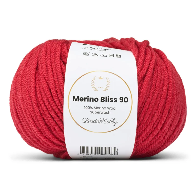 LindeHobby Merino Bliss 90 28 Rubinrød