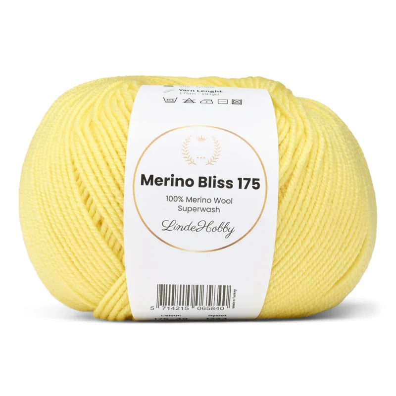 LindeHobby Merino Bliss 175 49 Lys gul