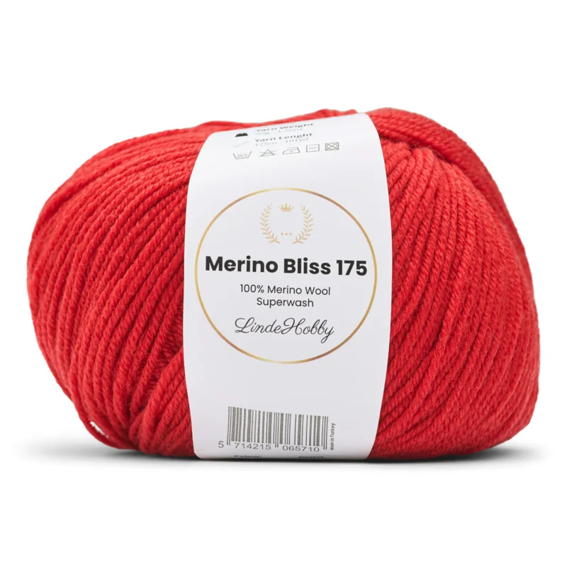 LindeHobby Merino Bliss 175 36 Kirsebærrød