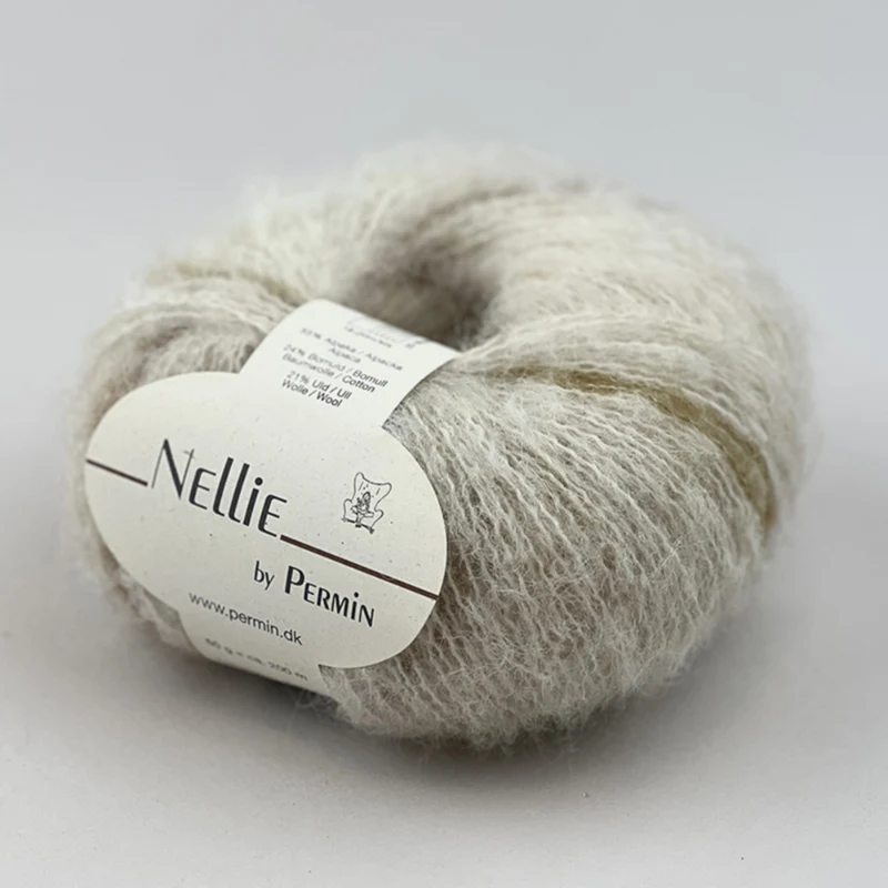 Permin Nellie 02 Råhvid/grøn/gylden