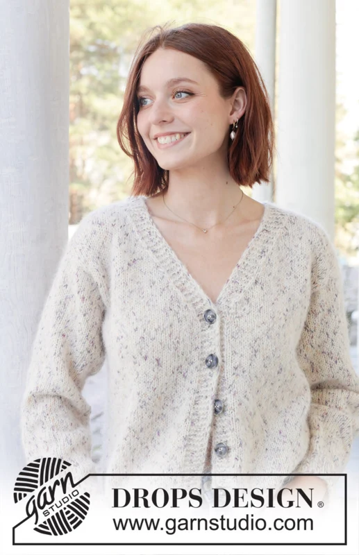 DROPS 259-32 Snowy Sparkles Cardigan by DROPS Design
