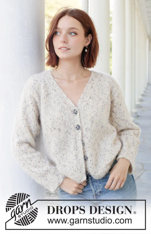 DROPS 259-32 Snowy Sparkles Cardigan by DROPS Design