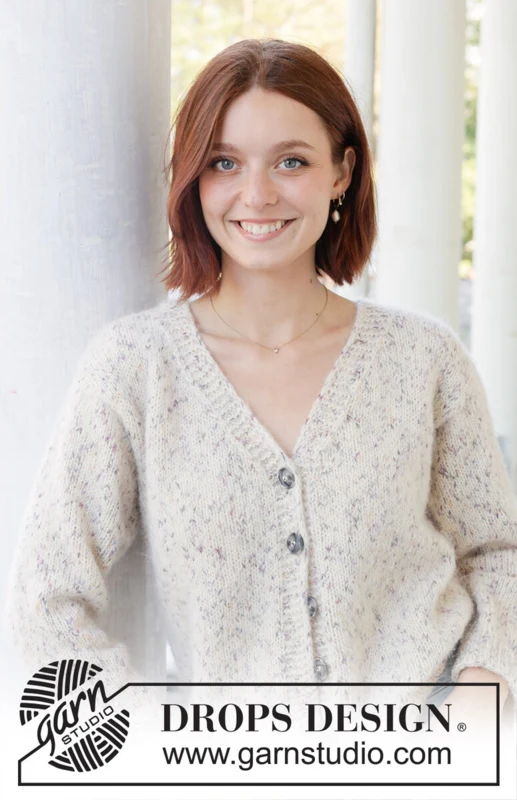 DROPS 259-32 Snowy Sparkles Cardigan by DROPS Design