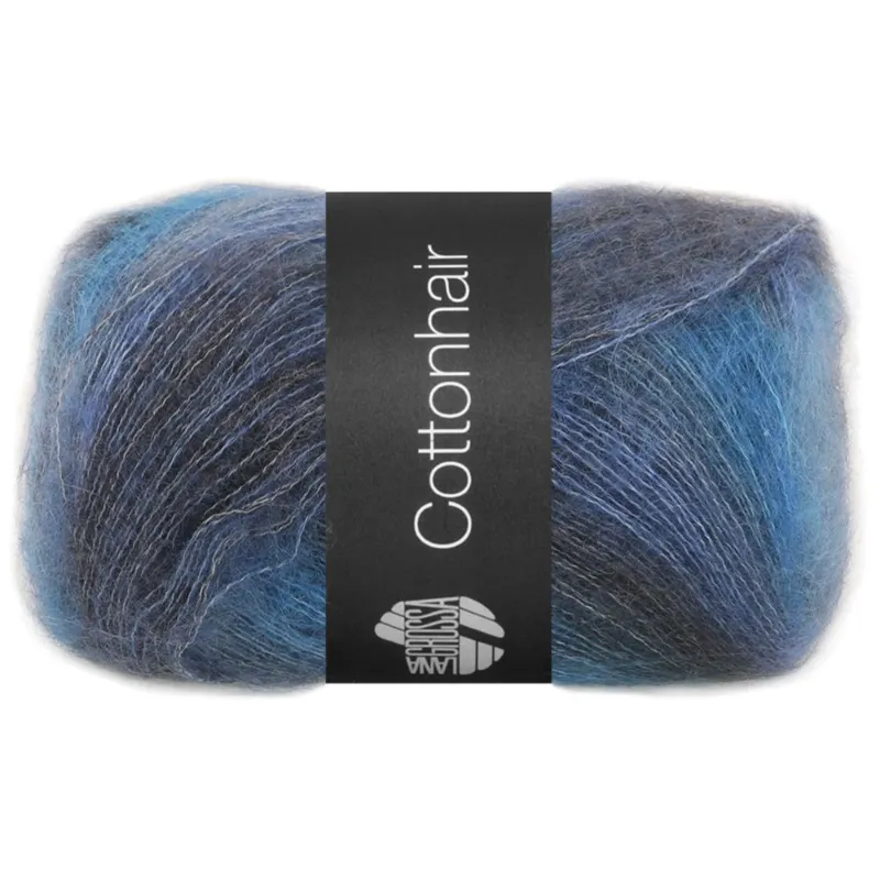 Lana Grossa Cottonhair 103 Mørk grå/jeansblå/gråblå/marine/antracit