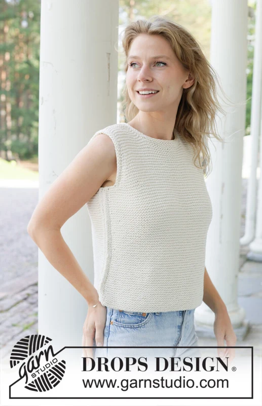 258-7 French Love Top by DROPS Design