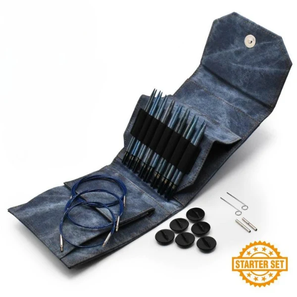 LYKKE Udskiftelige Rundpindesæt Indigo, Starter Set, Blå, 13 cm