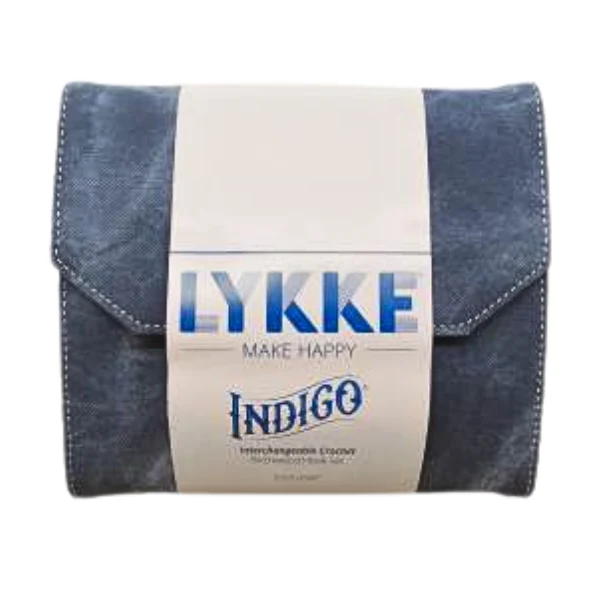 LYKKE Udskiftelige Tunesiske Hæklenålesæt Indigo, Blå, 15 cm