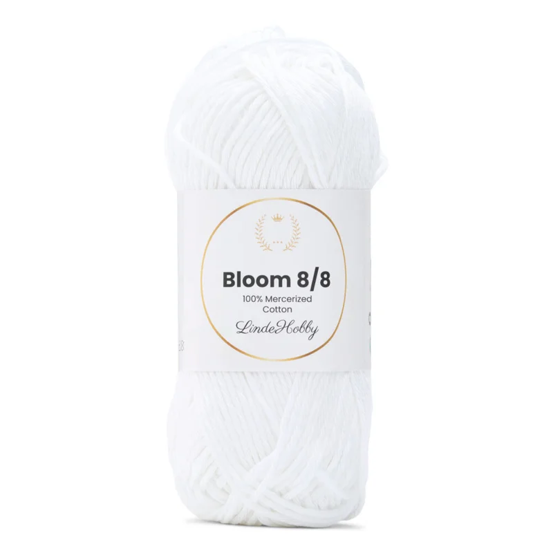 LindeHobby Bloom 8/8 Mercerized Cotton 02 Hvid