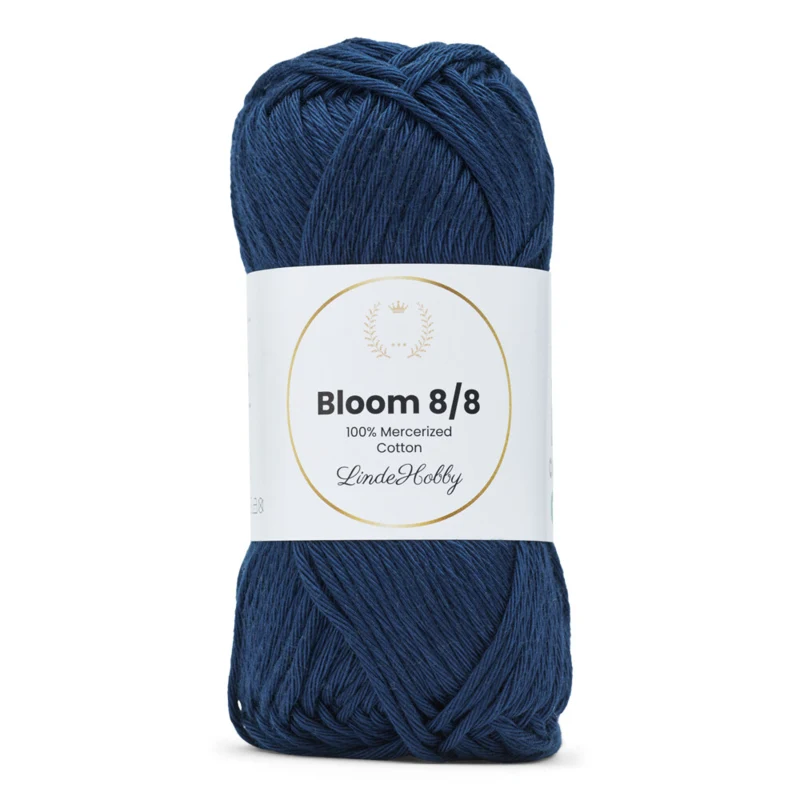 LindeHobby Bloom 8/8 Mercerized Cotton 17 Marineblå