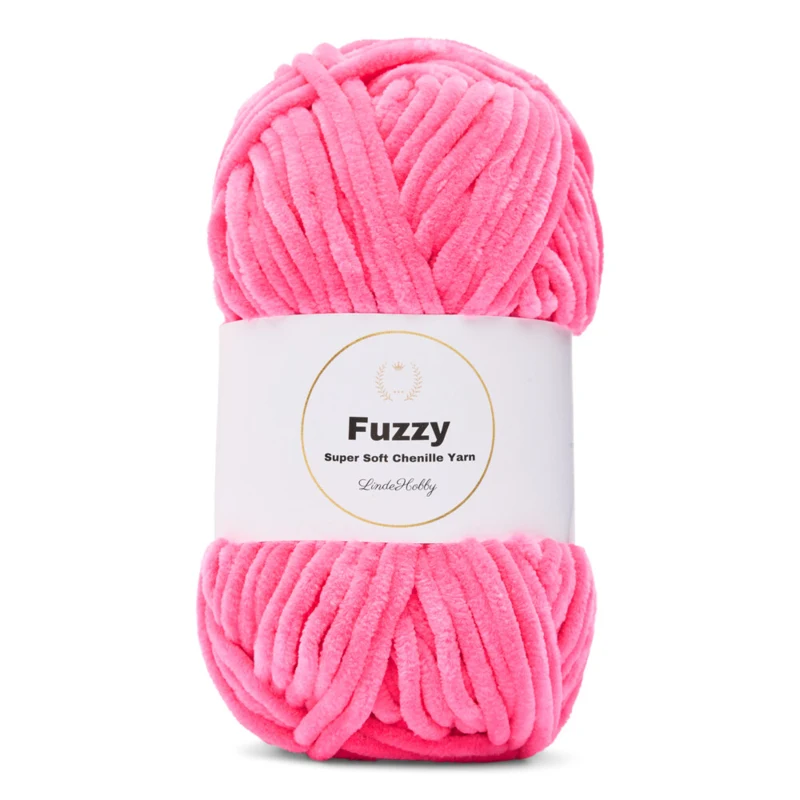LindeHobby Fuzzy Chenille 49 Neonlyserød