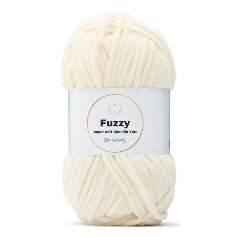 LindeHobby Fuzzy Chenille 10 Creme (Lys beige)